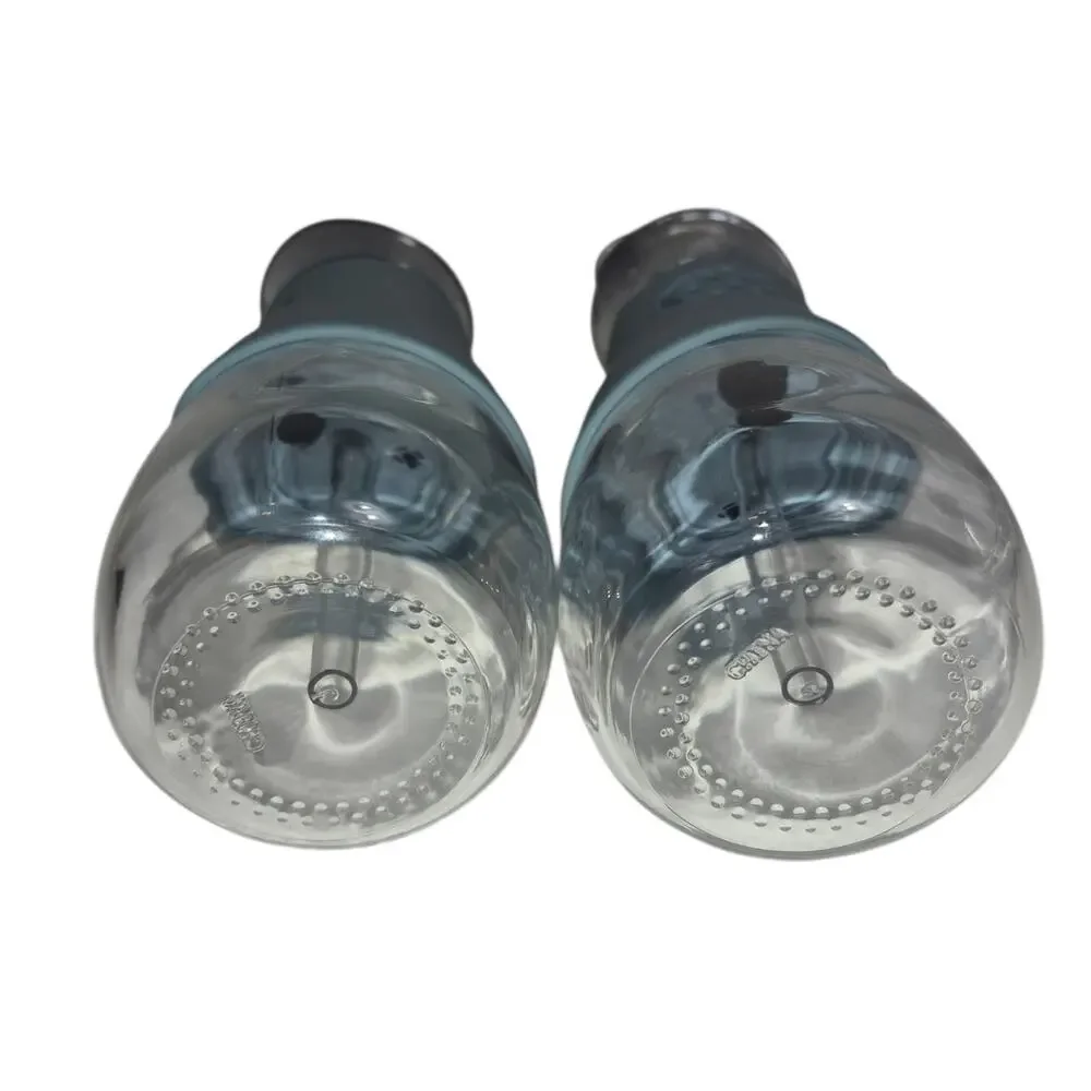 NWOT Pampered Chef Glass Oil & Vinegar Dispensers Set of 2 w/ Measurement Topper - Picture 5 of 5
